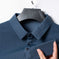 Ice Silk Polo-Collar Tee — Men's Cool-Touch Jacquard Summer Shirt