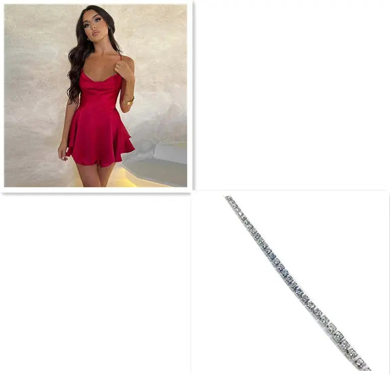 sexy suspender skirt for women | satin backless dress | lace up short dress | energy saving