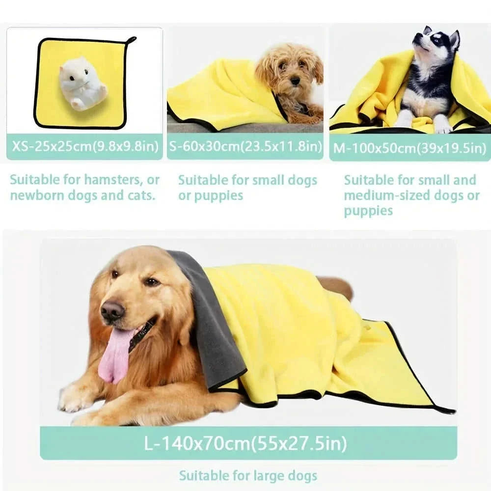 microfiber pet drying towel | quick-dry dog bath towel | large absorbent pet towel | ultrasonic cleaning