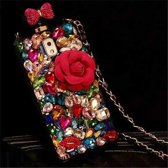 rhinestone floral iphone case | crystal embellished phone cover | gift for her iphone case | energy saving