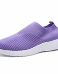 Stretch Mesh Breathable Flats Shoes Soft Sole Fly Knit Slip On Shoes Meifu Market