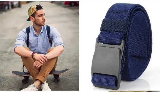plastic steel pom buckle | adjustable elastic belt | casual all-match belt | ultrasonic cleaning
