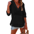 V-neck Hooded Shirt With Pockets Fashion Sports Long-sleeved Split Shirts Tops For Women Clothing Meifu Market