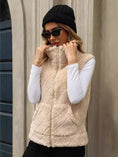 Women's Clothing Cardigan Zipper Loose Diamond Lattice Coat Plush Vest Meifu Market
