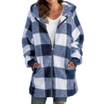 Women's Plaid Hooded Jacket, Long Sleeve Zip Up Oversized Coat With Pockets For Winter Casual And Commute Meifu Market