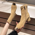 Fashion Elegant Square Head French Chunky Heel Boots Meifu Market