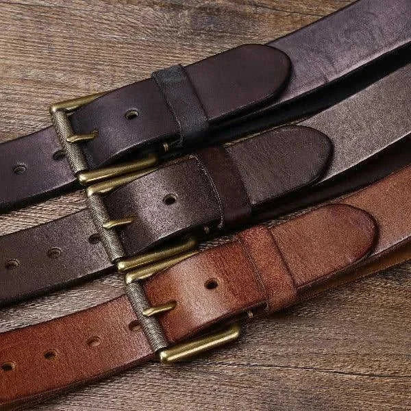 handmade full-grain cowhide belt | 4cm wide leather belt for men | heavy-duty thick leather belt | ultrasonic cleaning