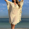 Cutout Hand-Knitted Floral Casual Tunic Dress White - packaging and presentation