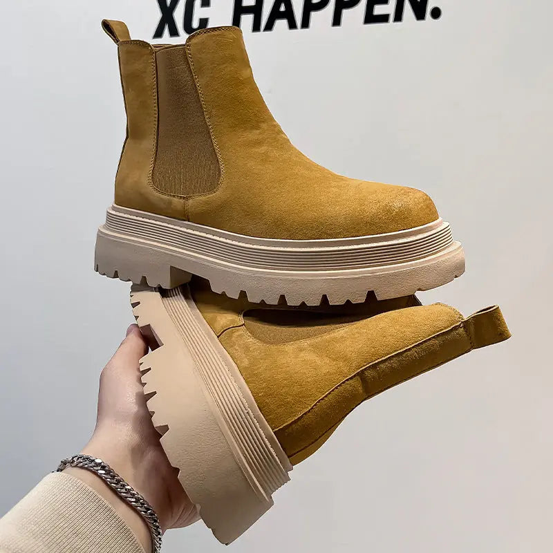 Chelsea Men's Low-top Smoke Pipe Platform Martin Boots Meifu Market