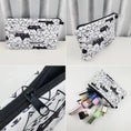 marble pattern makeup bag | vegan leather cosmetic organizer | waterproof interior lining | ultrasonic cleaning