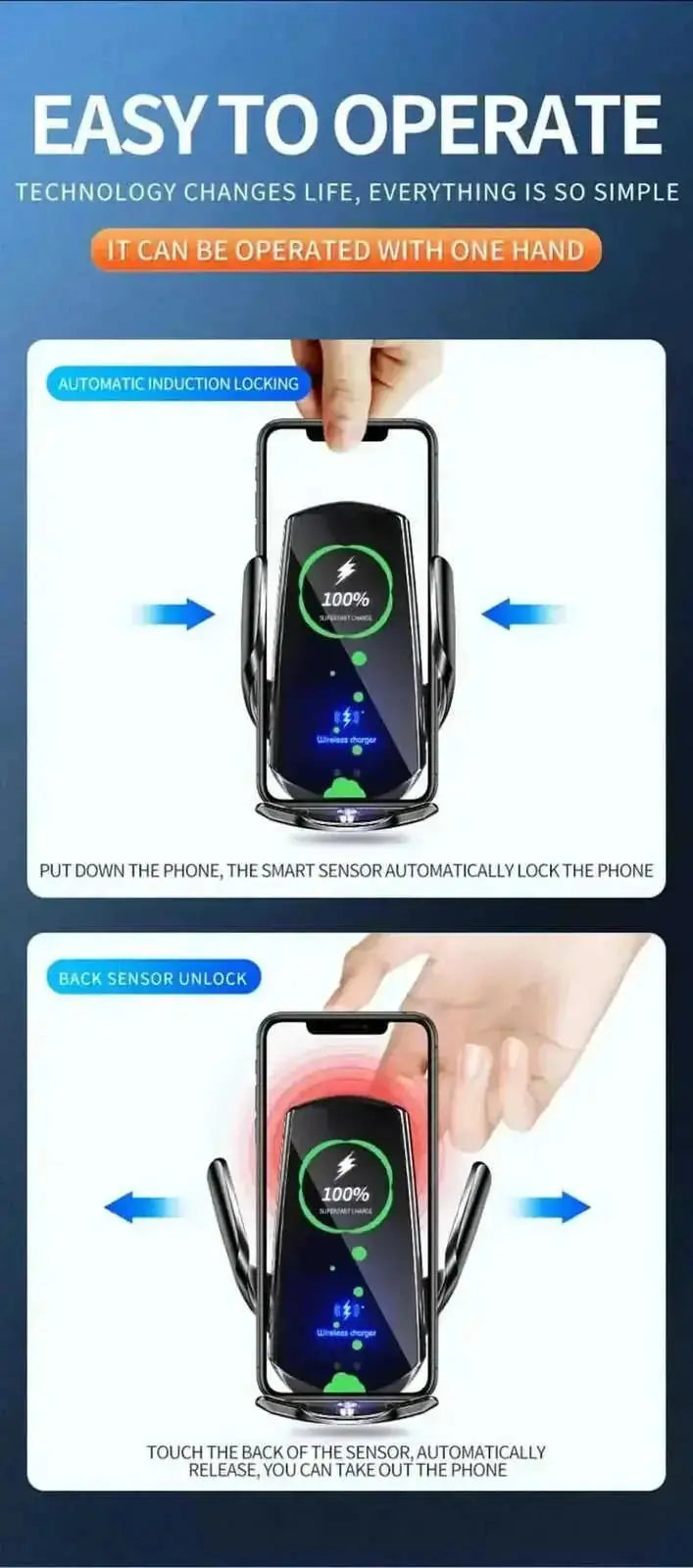 w fast wireless charger | automatic magnetic phone holder | car air vent mount | energy saving