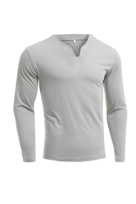 Men's Cotton Long-Sleeve Sport T-Shirt | 12 Colors, S–5XL - Meifu Market