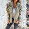 Corduroy Hooded Zip-up Jacket With Pockets Fashion Casual Drawstring Tops Outerwear Women's Clothing Meifu Market