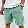 heavyweight corduroy shorts | mens drawstring waist shorts | casual cargo pocket shorts | energy saving