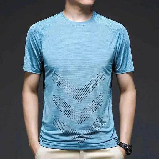 lightweight ice silk fabric | breathable running shirt | quick-drying athletic tee | energy saving