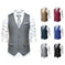 New Men's Solid Color Suit V-neck Single Breasted Chain Vest Navy Blue - color variant display