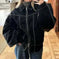 Loose Fashion Lapel Zip-up Jacket Cool Long Sleeve Zipper Closure Moto Biker Leather Jacket Womens Clothing Meifu Market