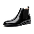 British Retro Chelsea Men's Shoes Leather Short Boots Fleece-lined - where to find comfortable fleece-lined chelsea boots for men