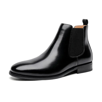 Chelsea Boots Men - Leather Fleece-Lined Winter Ankle Boots