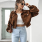 Women's Casual Lapel Corduroy Jacket Short Coat Meifu Market