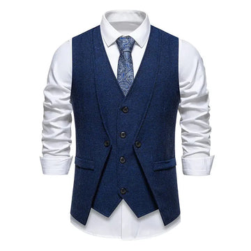 European And American Style Retro Vest Man Host Formal Dress Fake Two-pieces Coats