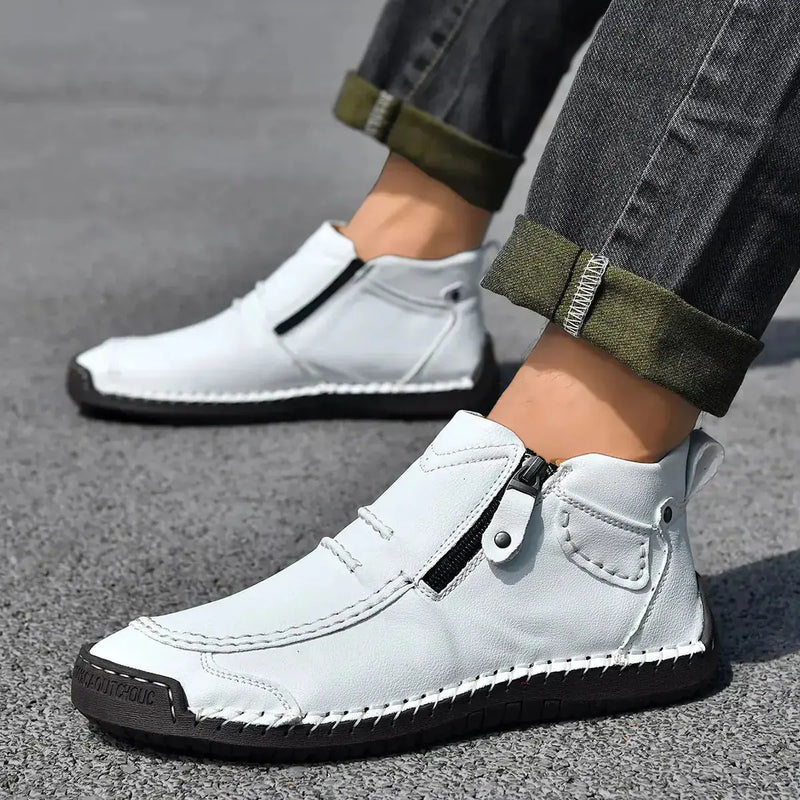 Men's Flats Ankle Boots Fashion Casual Side-zipper Boot Temperament Commuter Shoes Meifu Market