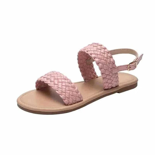 woven leather sandals for women | adjustable ankle strap sandals | lightweight beach walking shoes | energy saving