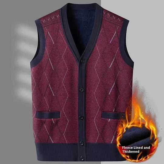 merino wool sweater vest | slim fit waistcoat men | lightweight cardigan for layering | energy saving