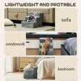 PawHut Three-Step Dog Stairs, With Washable Plush Cover, For High Bed Sofa, Dog Stairs For Small Dog And Cat - Light Grey Meifu Market