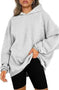 oversized hooded pullover | fleece lined hoodie | long sleeve loose sweater | energy saving