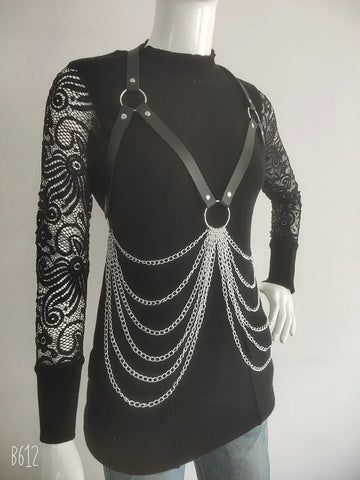 Women's PU Leather Waist Chain Belt - Adjustable Metal Chain Fashion Accessory Meifu Market