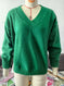Solid V-neck Sweater Fashion Loose Long-sleeved Knitted Tops Autumn And Winter Women's Clothing Meifu Market