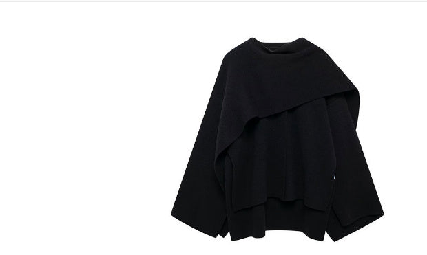 Women's Loose Casual Cape Knitted Sweater Coat Meifu Market