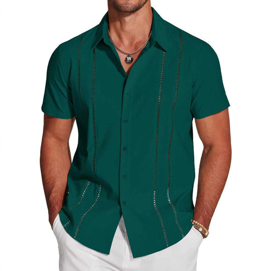 Men's Hawaiian Print Short Sleeve Lapel Shirt - Meifu Market
