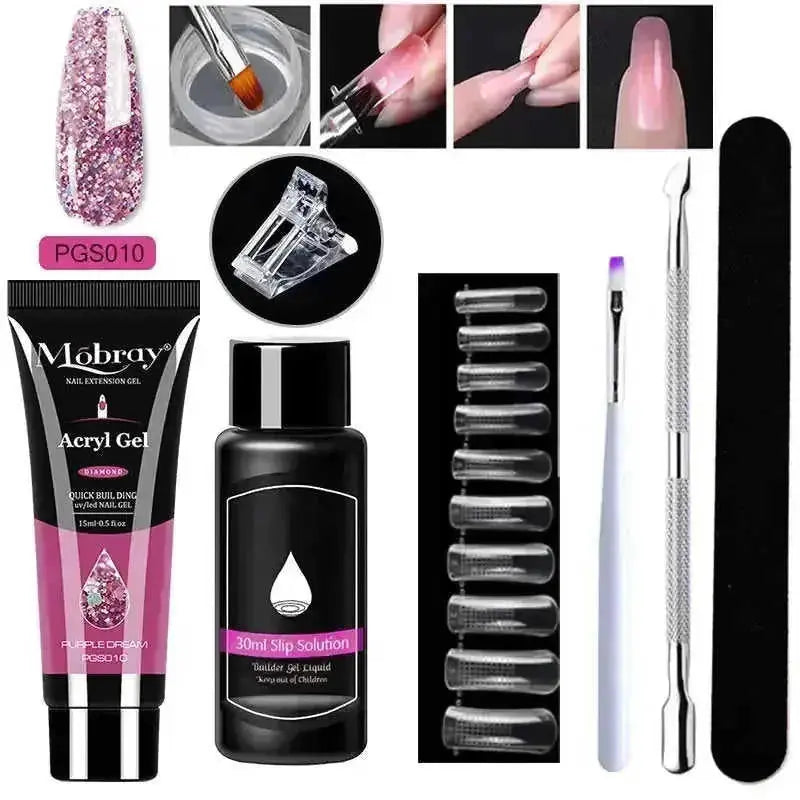 crystal nail extension kit | professional nail art set | acrylic nail forms set | energy saving