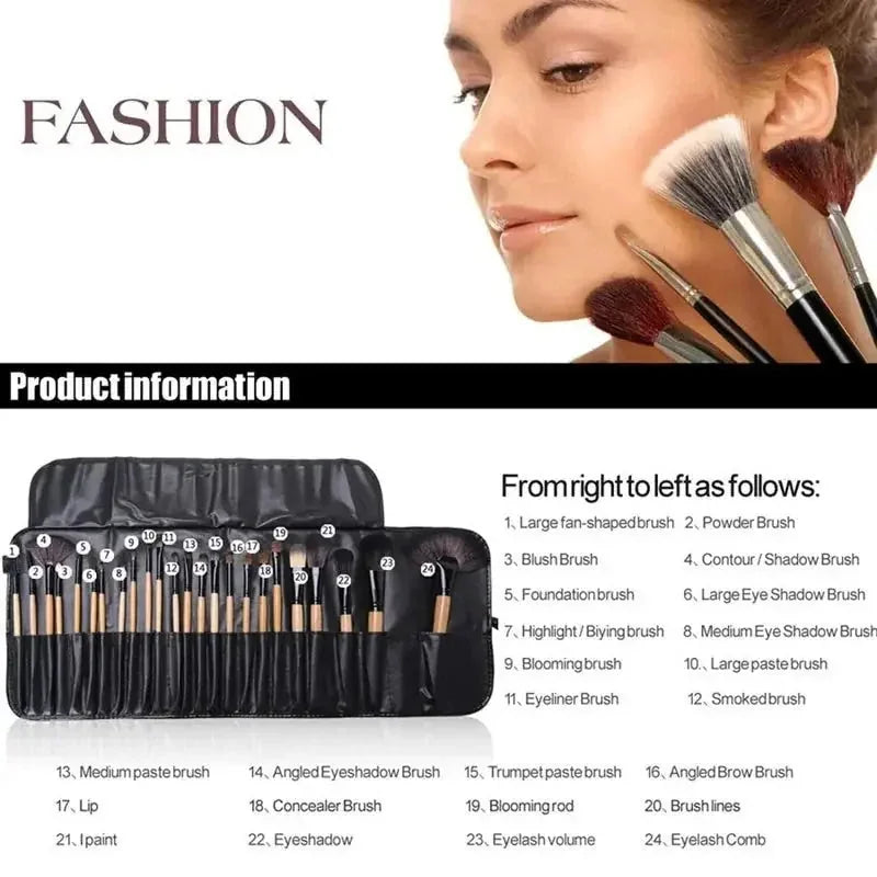 professional makeup brush set | 24 piece brush collection | vegan synthetic bristles | energy saving