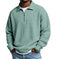 Mens Half-Zip Collared Polo Shirt Top Navy Blue - color variant display