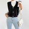 stretchable bandage fabric | sleeveless vest top | longline cardigan coat | ultrasonic cleaning