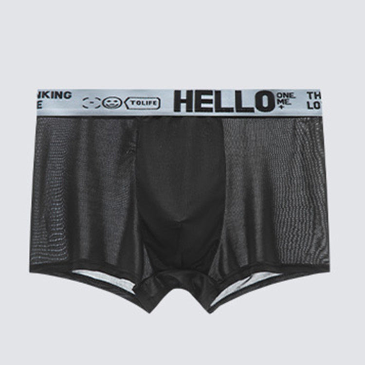 Popular HELLO Ice Silk Men's Underwear Youth Boxer Meifu Market