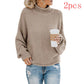 Solid Turtleneck Pullover Sweater Winter Fashion Casual Knitted Long-Sleeved Top Women's Clothing Meifu Market