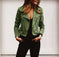 European And American Solid Color Women's Lapel Diagonal Zipper Short Jacket Meifu Market
