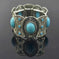 elastic turquoise bracelet | adjustable boho bangle | vintage tribal jewelry | ultrasonic cleaning