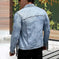 Men's Shirt Denim Shirt Jacket Trendy Simple All-match Slimming Slim Fit Polo Collar Jacket Meifu Market