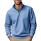 velvet stand collar sweater | zipper front closure | solid color menswear | energy saving