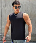 quick-dry fabric workout vest | breathable sleeveless training top | mens striped running tank top | energy saving