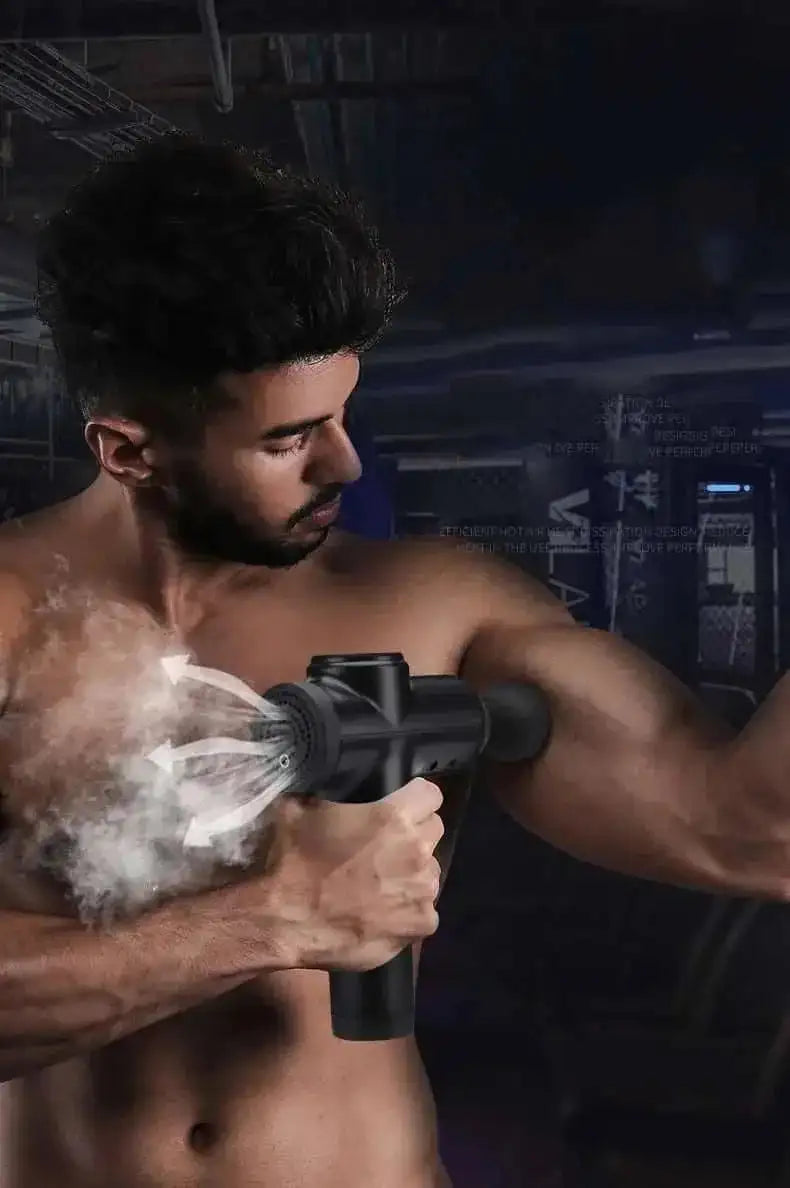 deep tissue massage gun | portable muscle massager | rechargeable massage gun | energy saving