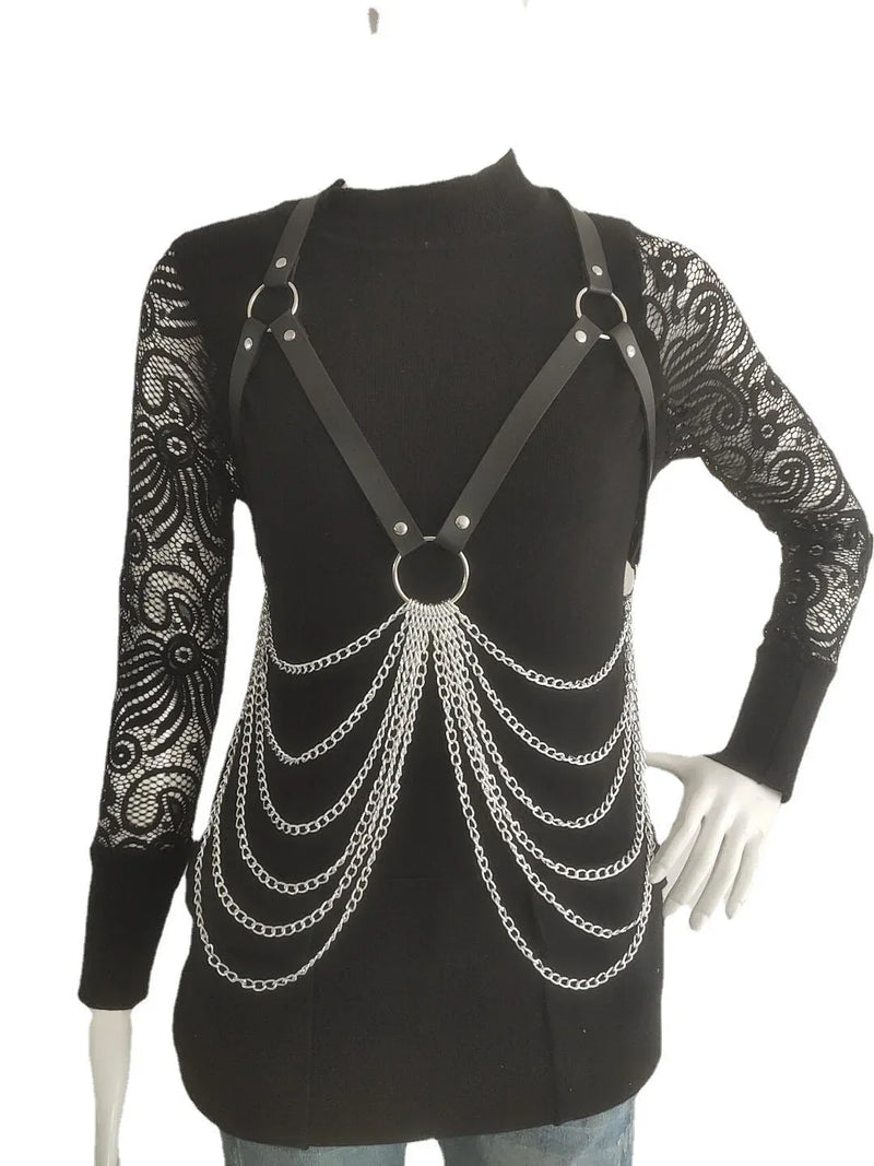 Women's PU Leather Waist Chain Belt - Adjustable Metal Chain Fashion Accessory Meifu Market