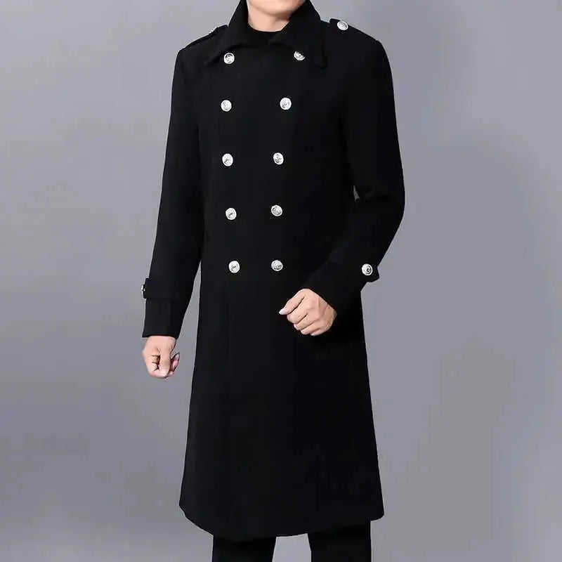 ftcayanz men's wool coat winter slim fit pea coats single Autumn And Winter New Slim-fit Wool Coat Men's Coat 2XL - primar...