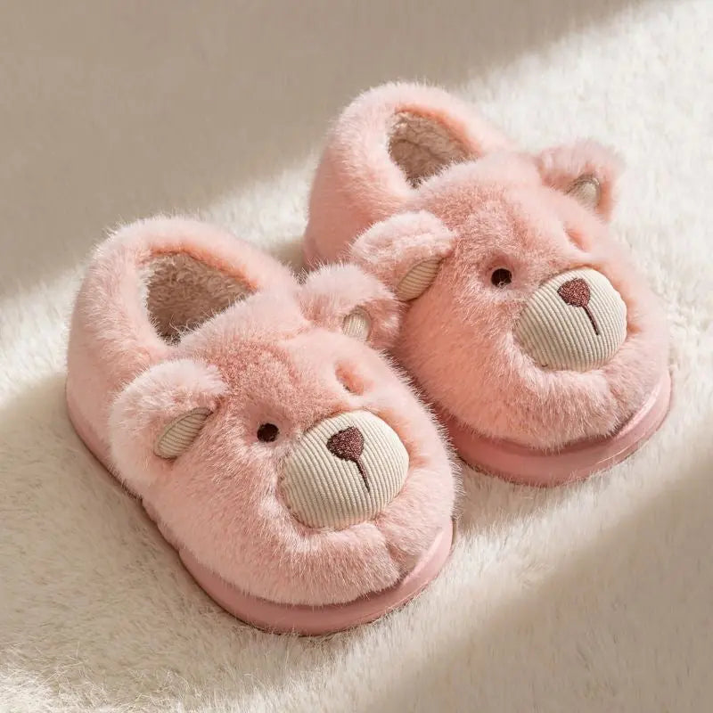 Plush Slippers Home Cotton Slippers Heel-wrapping Shoes Boys And Girls Warm Shoes Meifu Market