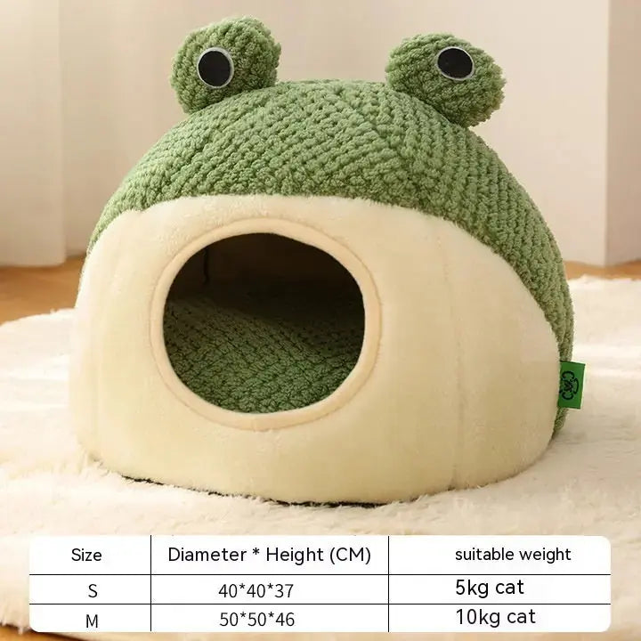 Pet Cat Dog Nest Little Frog Series Warm Plush Mat Autumn Winter Pet House Full Package Nest For Small Cats Dogs Within 5KG Meifu Market